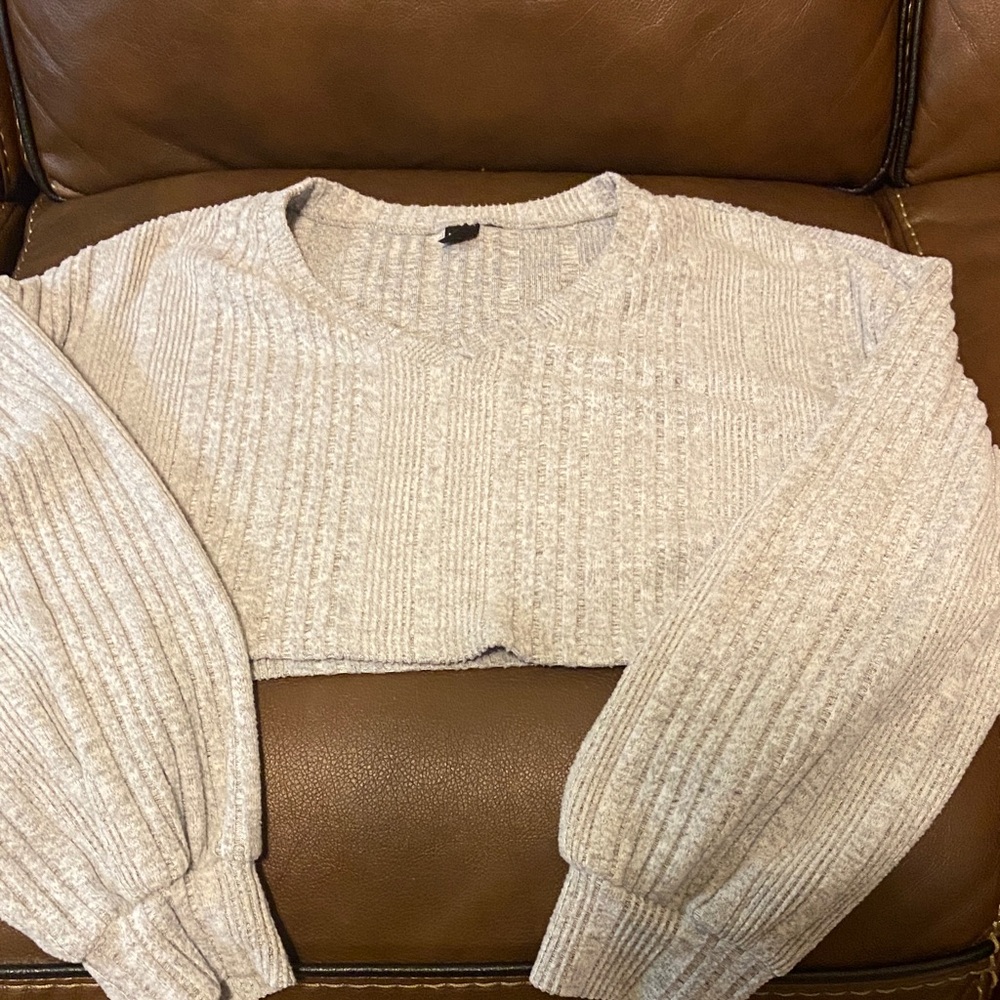 SHEIN Light Gray V-Neck Sweater